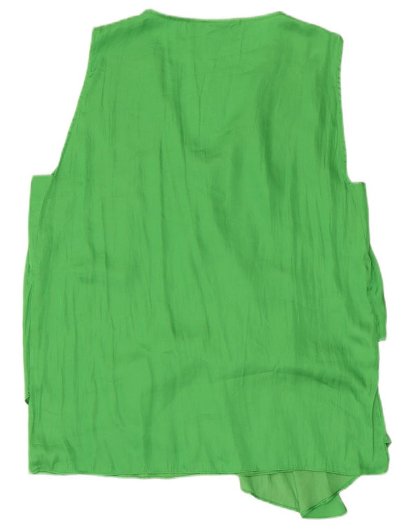 Zara Dame ærmeløs bluse Top UK 18 XL Grøn