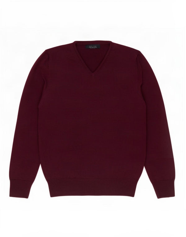 Zara Mens V-Neck Jumper Sweater Medium Purple