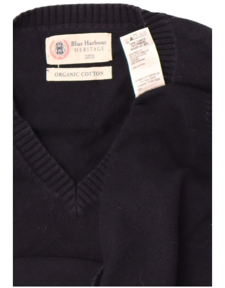 Marks & Spencer Mens Blue Harbour Vest Tank Top Large Navy Blue Cotton