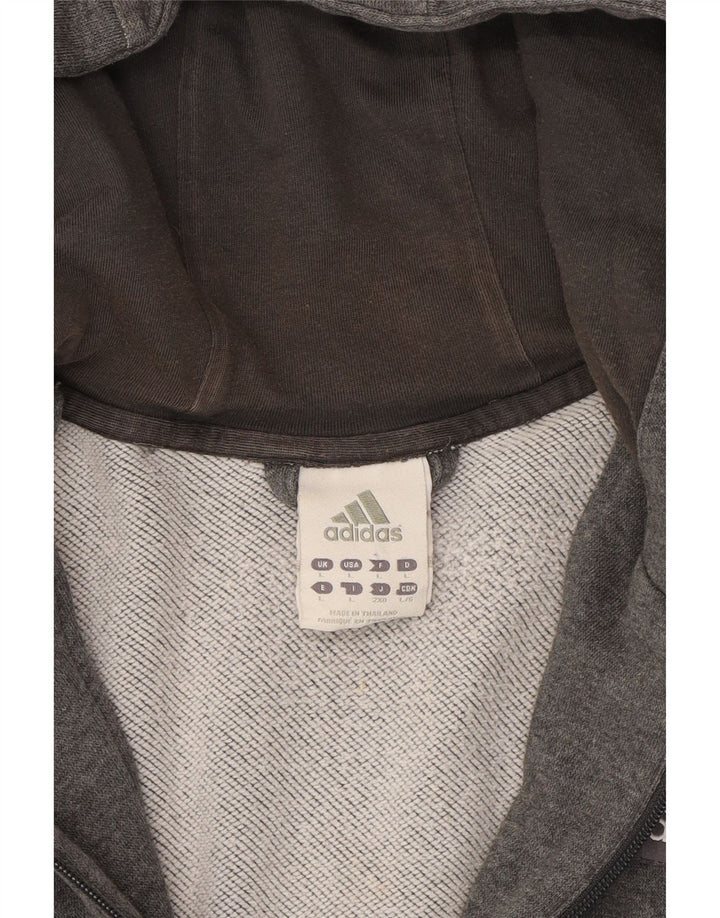 Suéter masculino ADIDAS Climalite Zip com capuz grande algodão cinza