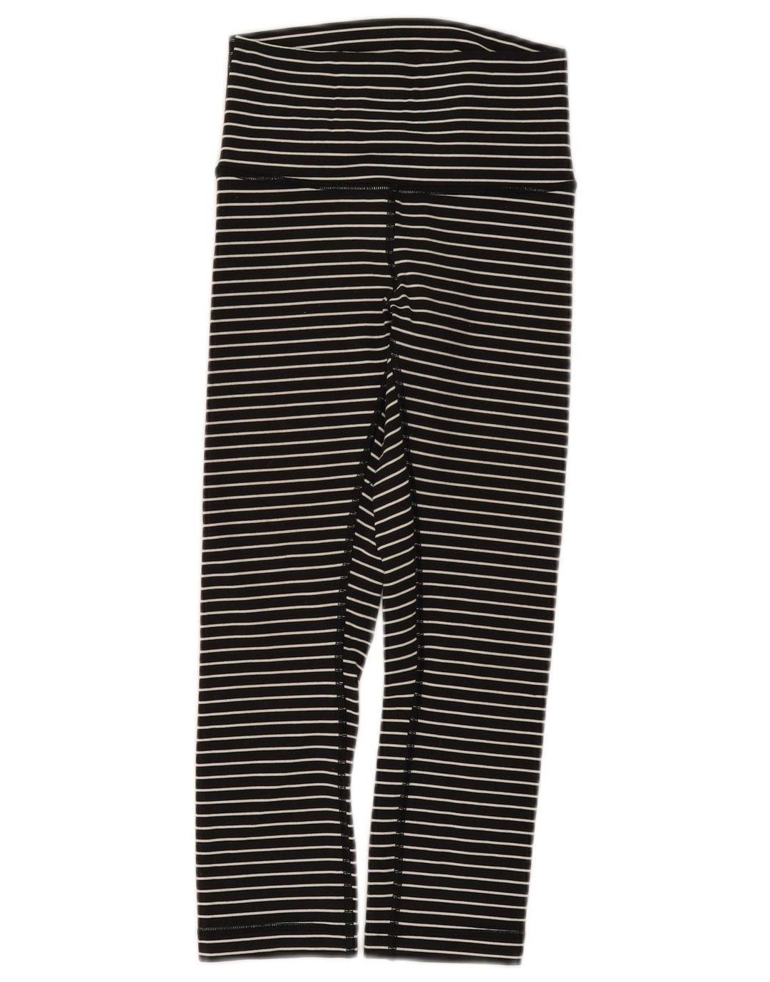 Lululemon Girls Leggings 7-8 Years  Black Striped Nylon