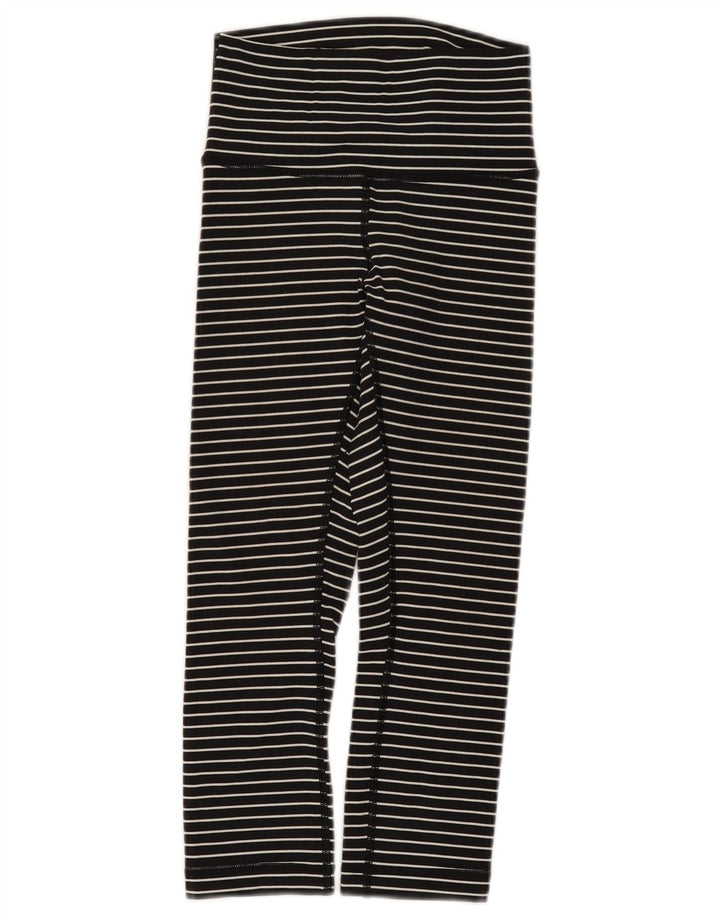 Lululemon Girls Leggings 7-8 Years  Black Striped Nylon