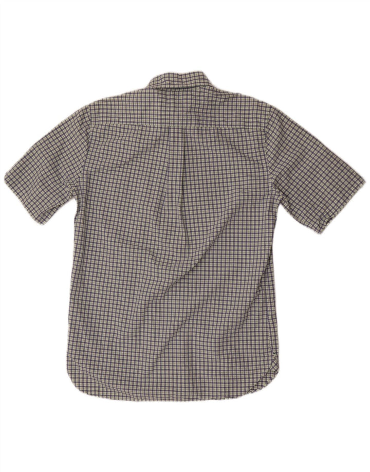 Tommy Hilfiger Mens Short Sleeve Shirt Small Blue Check Cotton