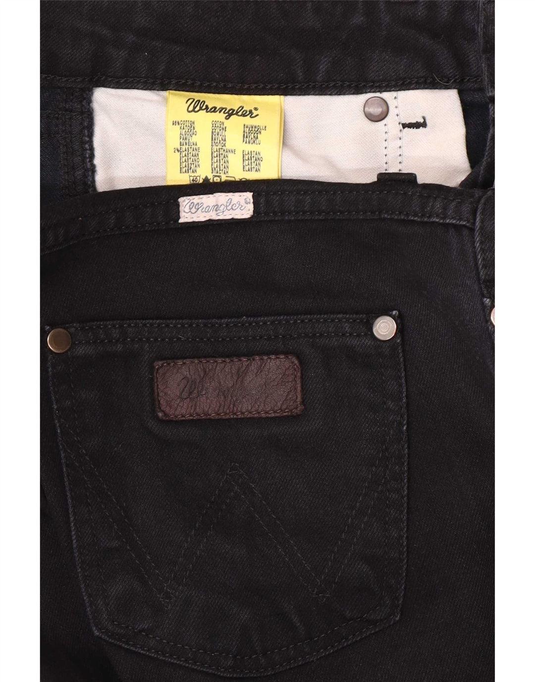 Wrangler Jean Droit Iris Femme W30 L30 Coton Noir