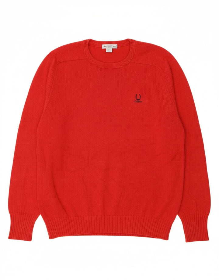 IZOD Mens Crew Neck Jumper Sweater XL Red Cotton Vintage Izod and Second-Hand Izod from Messina Hembry 