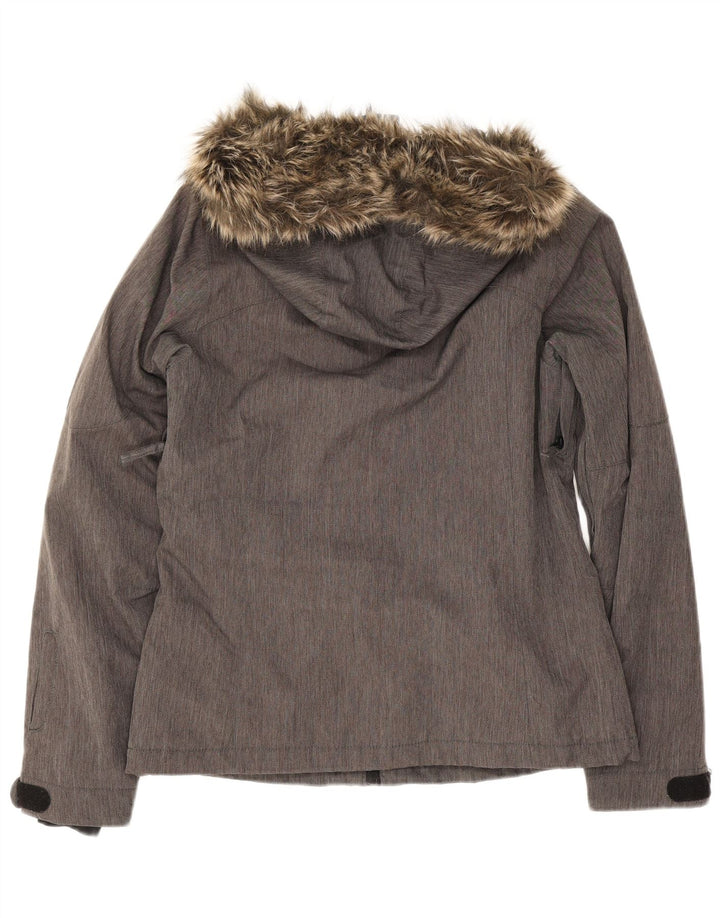 O'Neill Mens Hooded Windbreaker Jacket UK 10 Small Grey Polyester