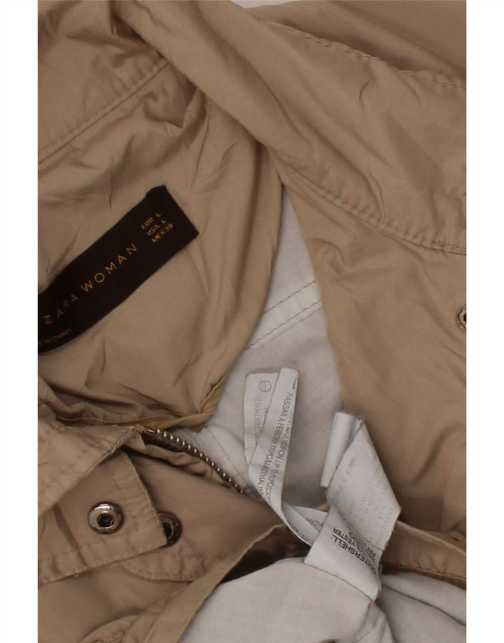 ZARA Womens Utility Jacket UK 14 Large Beige Polyester Vintage Zara and Second-Hand Zara from Messina Hembry 