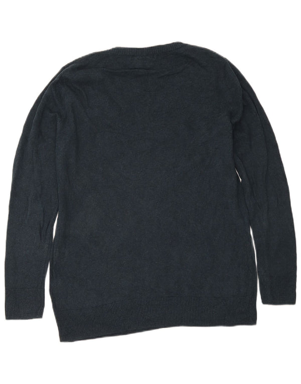 Sweter damski Eddie Bauer z dekoltem w kształcie litery V, UK 16, duży, granatowy, bawełniany