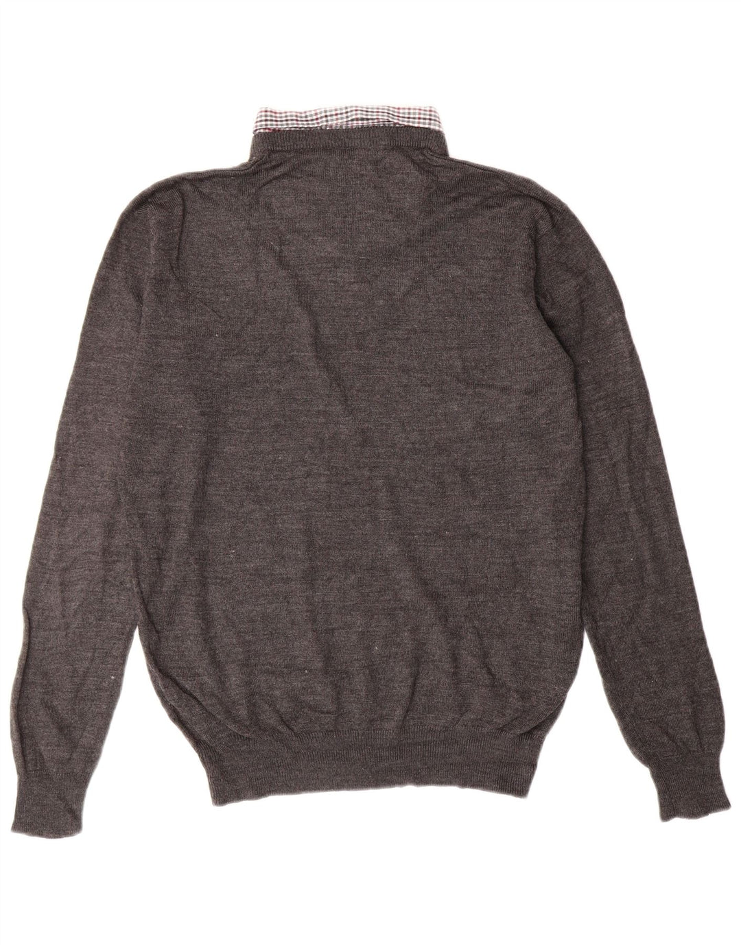 PIERRE CARDIN Mens V-Neck Jumper Sweater Medium Grey Acrylic Classic