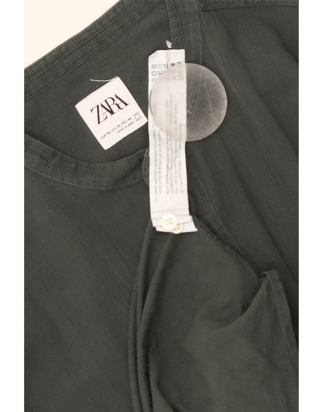 Zara Herreskjorte XL Khaki Bomuld