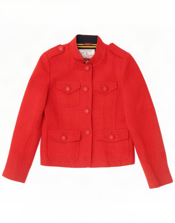Jachetă blazer militară cu 4 nasturi Ness pentru femei UK 10 Small Red Wool