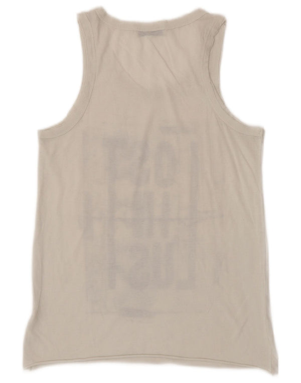 DIESEL Canotta grafica da donna UK 10 piccola bianca