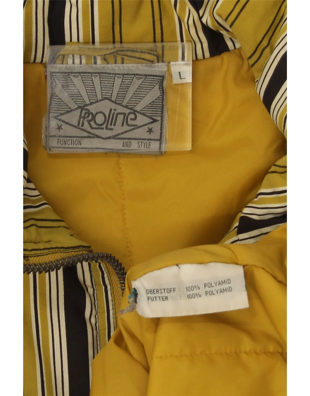 Giacca anorak da uomo Proline UK 40 poliammide a righe grandi gialle