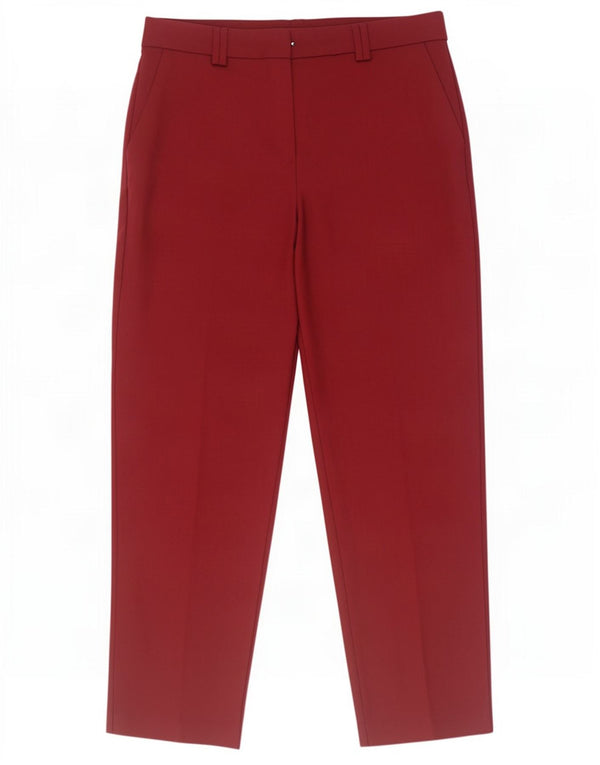 Marks & Spencer Womens Straight Suit Trousers UK 10 Small W32 L28 Burgundy