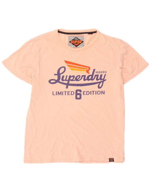 Superdry T-Shirt Graphique Homme Top 3XL Rose Coton