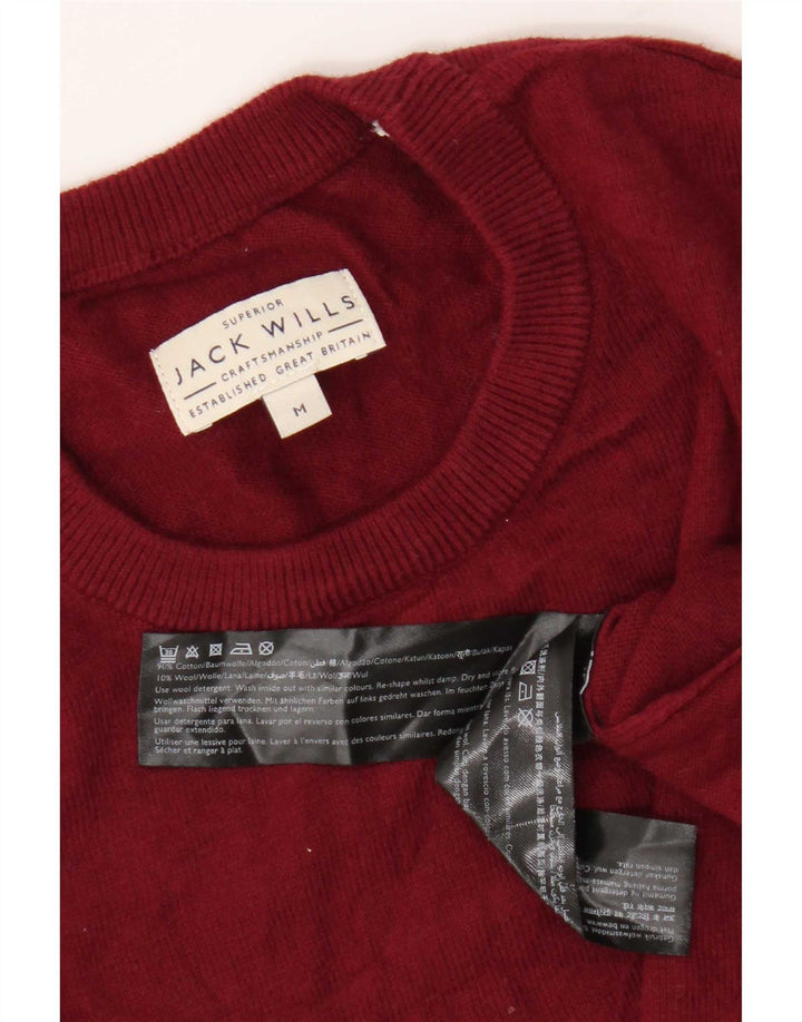 Jack Wills Mens Regular Fit Crew Neck Jumper Sweater Medium Red Cotton