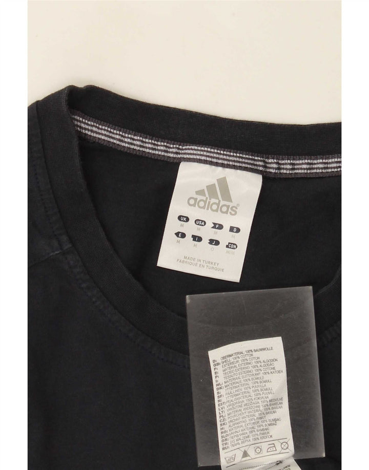 Adidas Mens Graphic T-Shirt Top Medium Navy Blue Cotton
