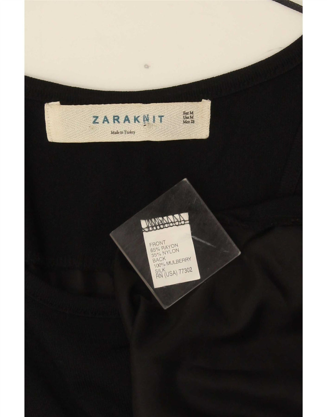 Zara Tunique sans manches pour femme UK 12 Rayonne noire moyenne
