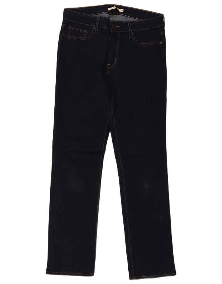 Levi's Womens 714 Straight Jeans W29 L31 Navy Blue Cotton