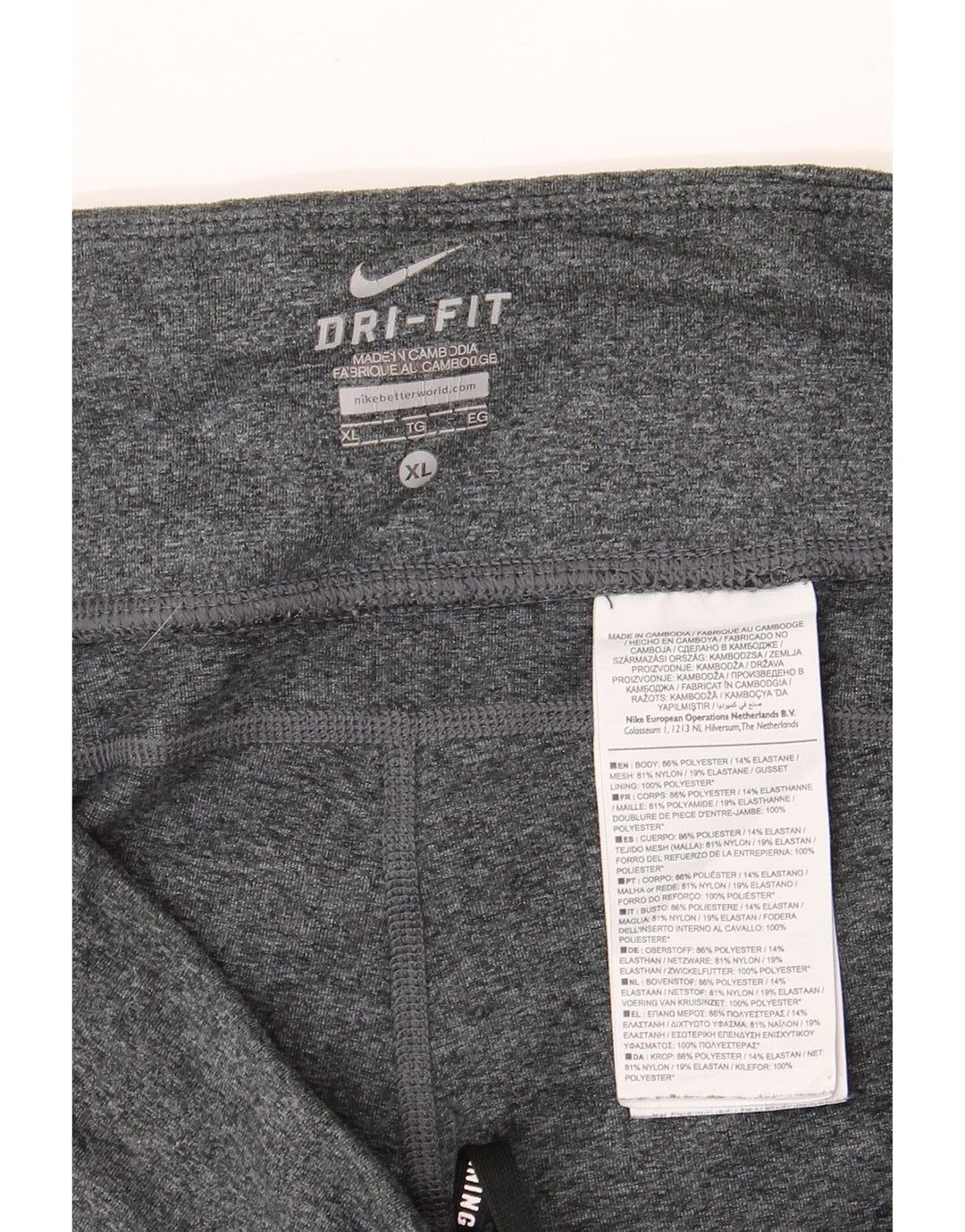 NIKE Damen Dri Fit Leggings UK 18 XL Grau Polyester