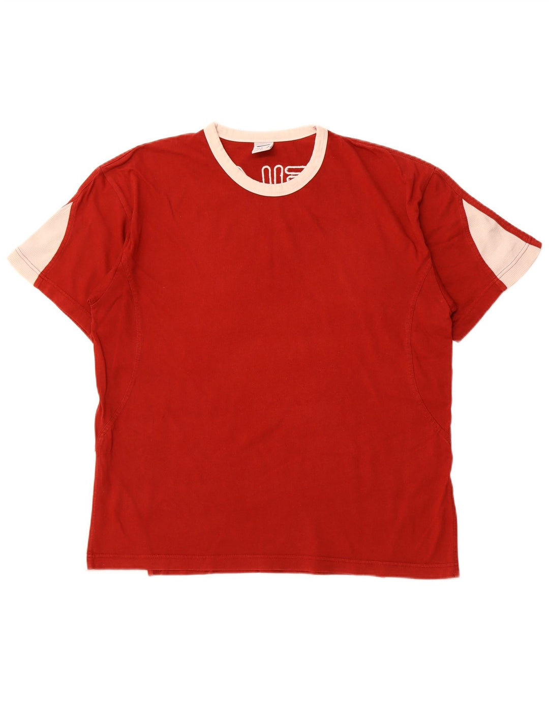 FILA Mens Graphic T-Shirt Top Medium Red Colourblock