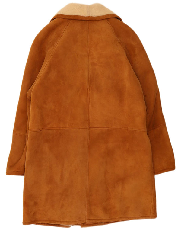 Vintage Herre Shearling Overfrakke IT 50 Large Beige
