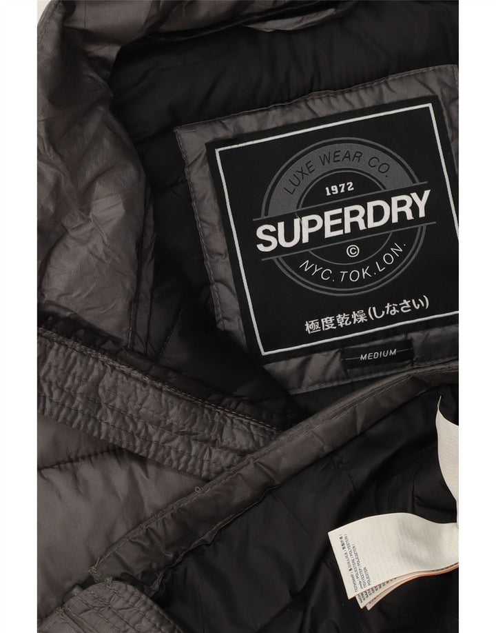 Damska wyściełana kamizelka bez rękawów Superdry UK 14, średnioszary poliester