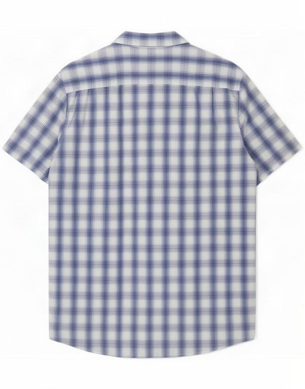 Gas Mens Graphic Shirt Large Blue Check Cotton