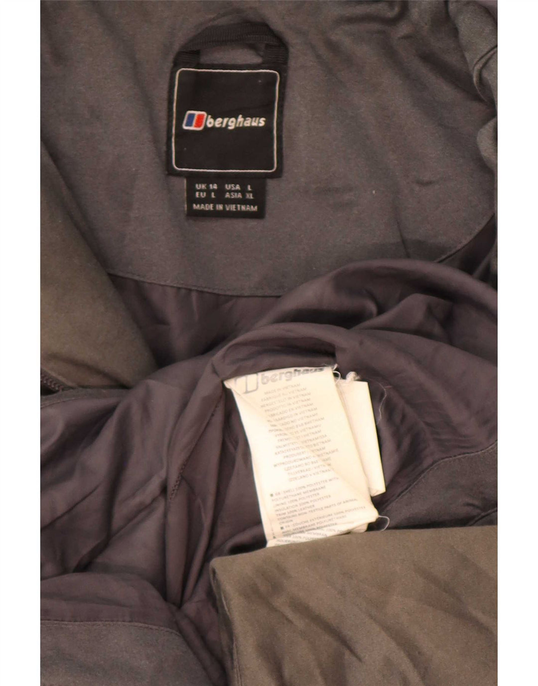 Berghaus Manteau rembourré à capuche pour femme UK 44 Large Gris Polyester