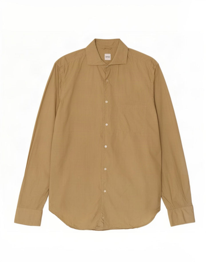Aspesi Mens Shirt Size 41 16 Large Khaki Cotton