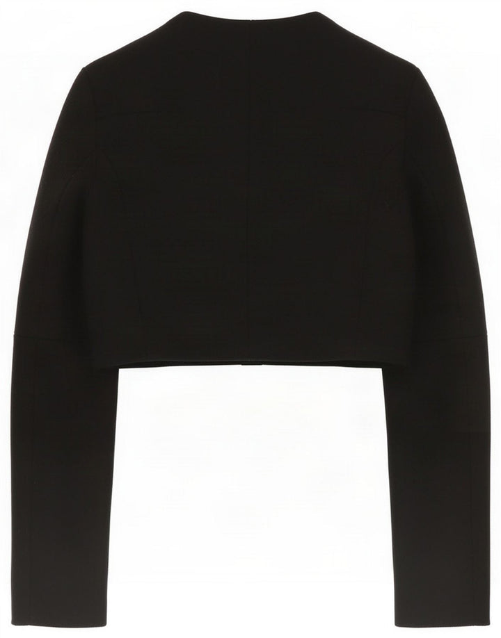 Elisabetta Franchi Womens Bolero Jacket IT 44 Medium Black Wool