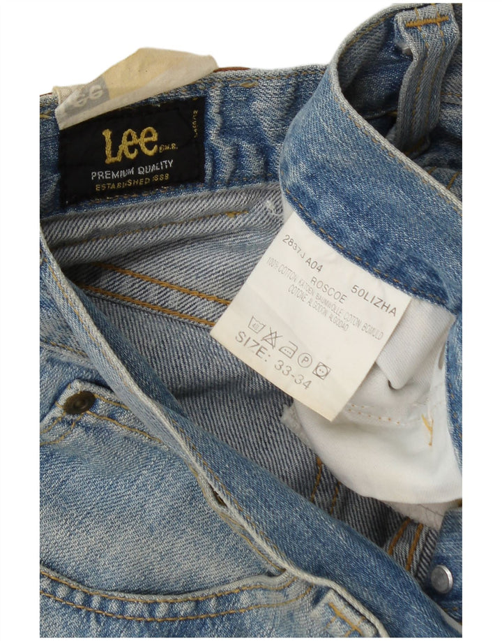 Lee Mens Straight Jeans W33 L34 Blue Cotton