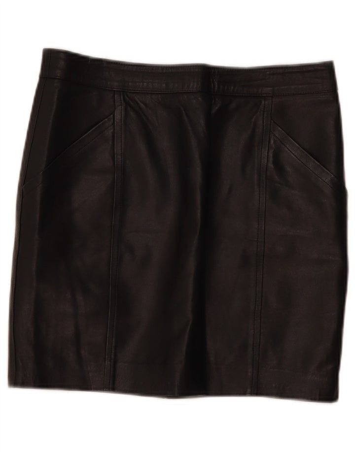 Fusta Mini din piele Vintage pentru femei W30 Medium Black