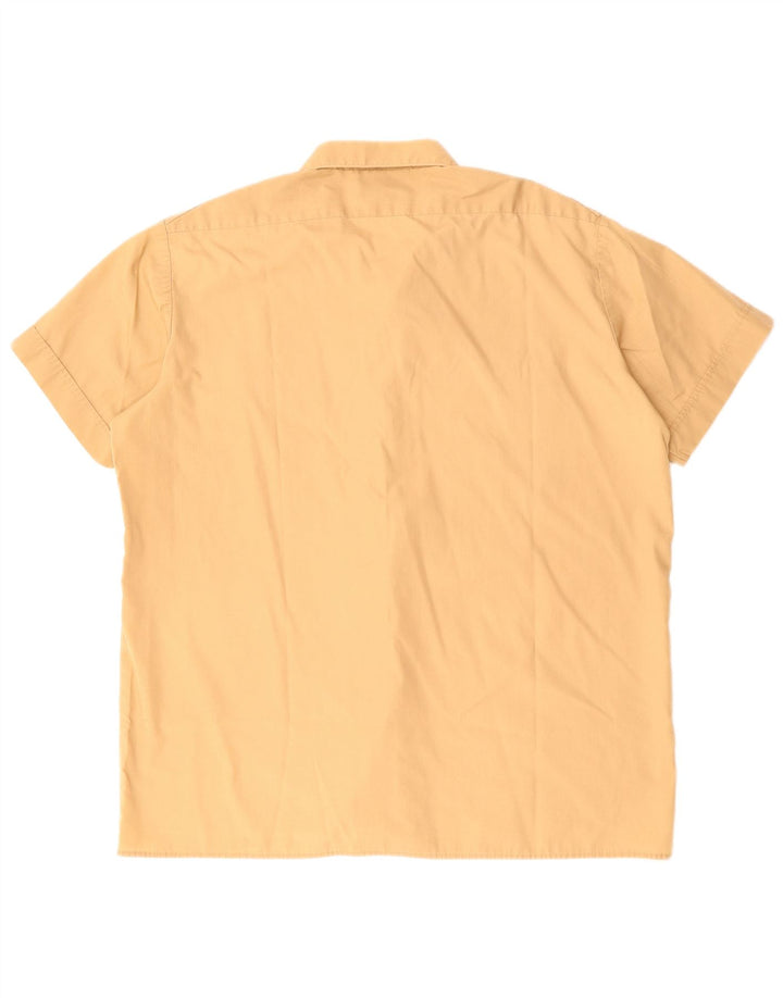Vintage Mens Short Sleeve Shirt Large Beige