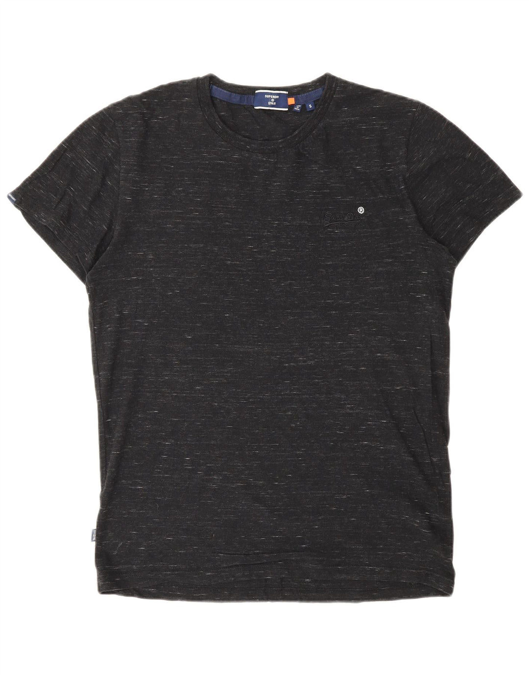 SUPERDRY Mens T-Shirt Top Small Grey Flecked Cotton