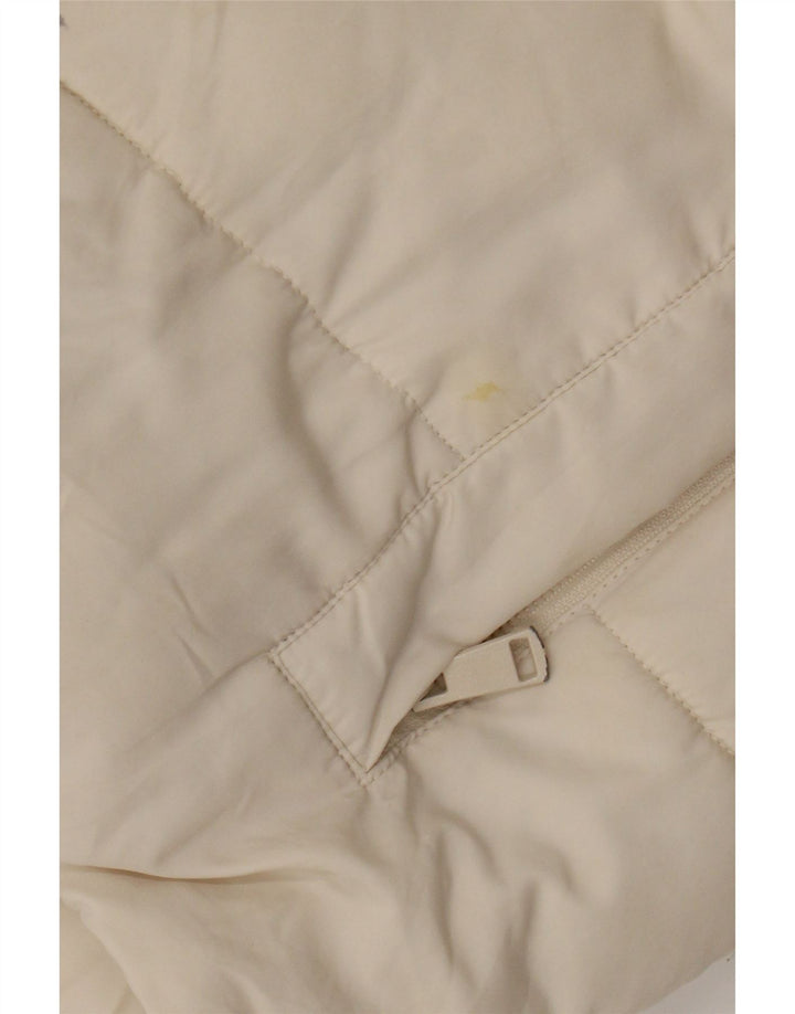Giacca imbottita oversize con cappuccio da donna Zara UK 6 XS poliestere bianco sporco