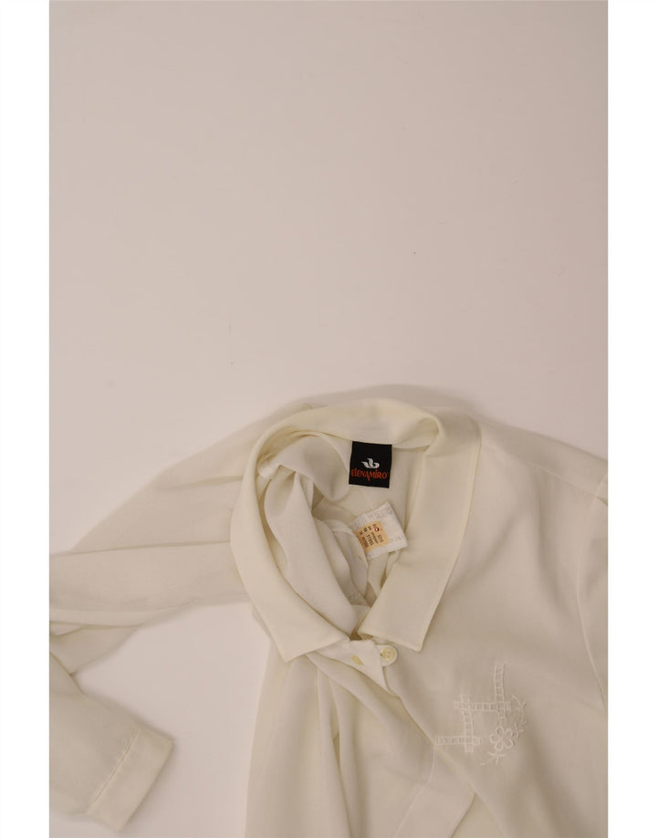 ELENA MIRO Womens Shirt Blouse UK 18 XL White Polyester Vintage ELENA MIRO and Second-Hand ELENA MIRO from Messina Hembry 