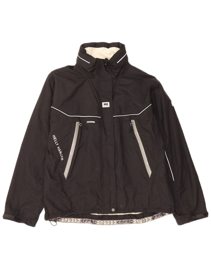 Helly Hansen Womens Hooded Windbreaker Jacket UK 10 Small Black Colourblock
