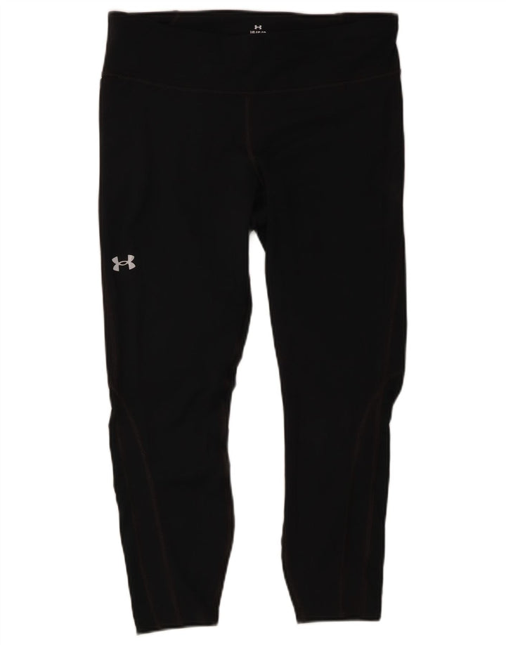 Under Armour Womens Compression Capri Leggings UK 16 Large  Black Polyester
