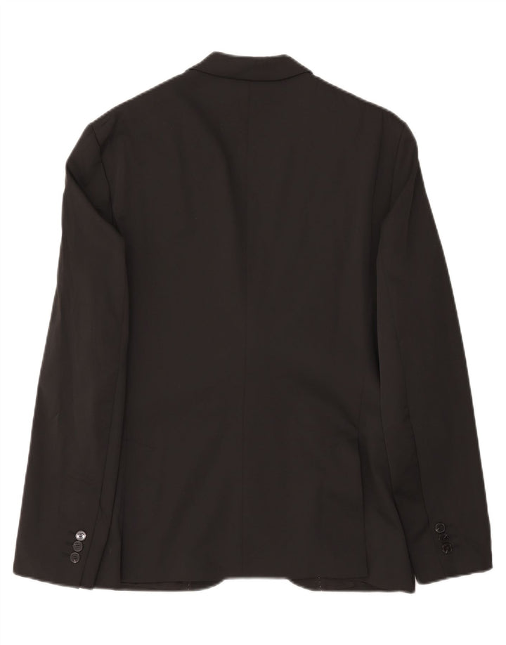 Zara Mens 2 Button Blazer Jacket EU 50 Medium Black Polyester