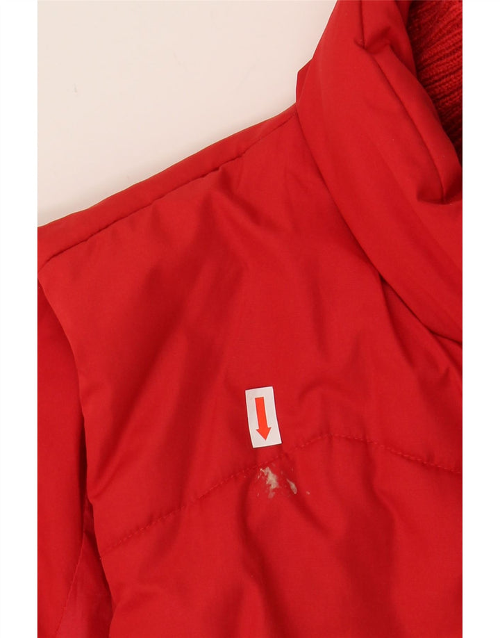 VINTAGE Womens Padded Gilet UK 12 Medium Red Polyester Vintage Vintage and Second-Hand Vintage from Messina Hembry 