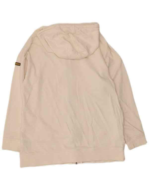 Maglione con cappuccio e zip da uomo Barbour UK 12 cotone bianco sporco medio
