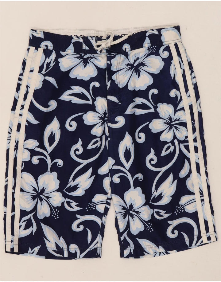 Sundek Mens Swimming Shorts W32 Medium Navy Blue Floral Polyester