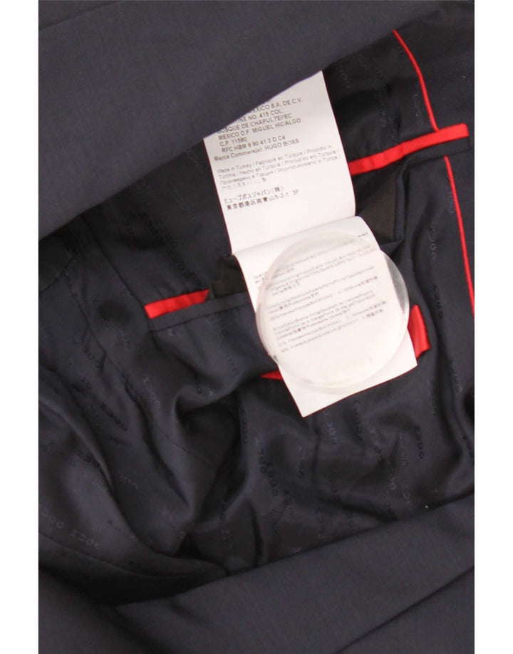 Hugo Boss Veste blazer à 2 boutons pour homme US 36 Petite laine vierge bleu marine