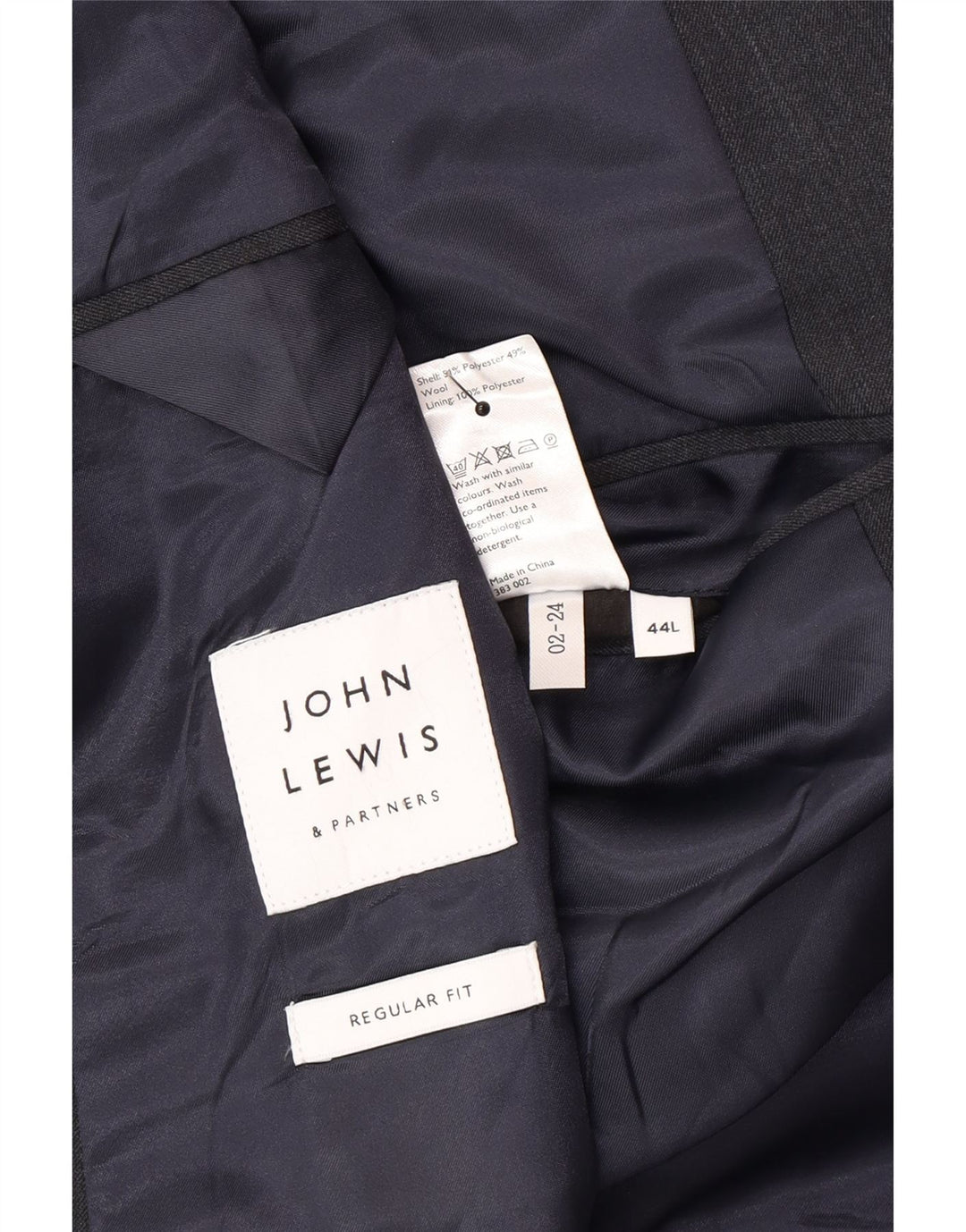 John Lewis Herren-Blazer mit 2 Knöpfen, UK 44, 2XL, graues Polyester