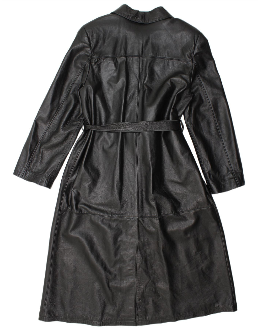 Cappotto in pelle vintage da uomo UK 38 medio nero