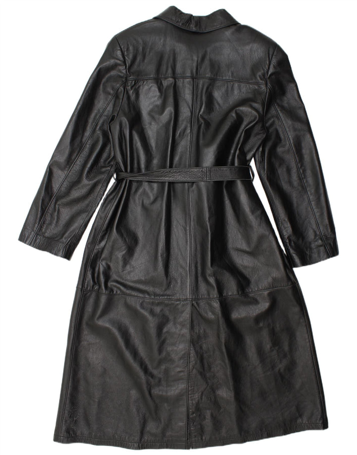 Cappotto in pelle vintage da uomo UK 38 medio nero