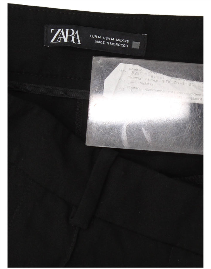 Zara Damen Tapered Pegged Chino Hose Medium W28 L27 Schwarz Polyester