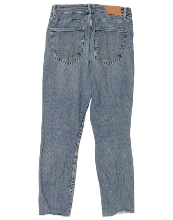 Zara Damen-Cropped-Jeans EU 36 XS W26 L24 Blaue Baumwolle