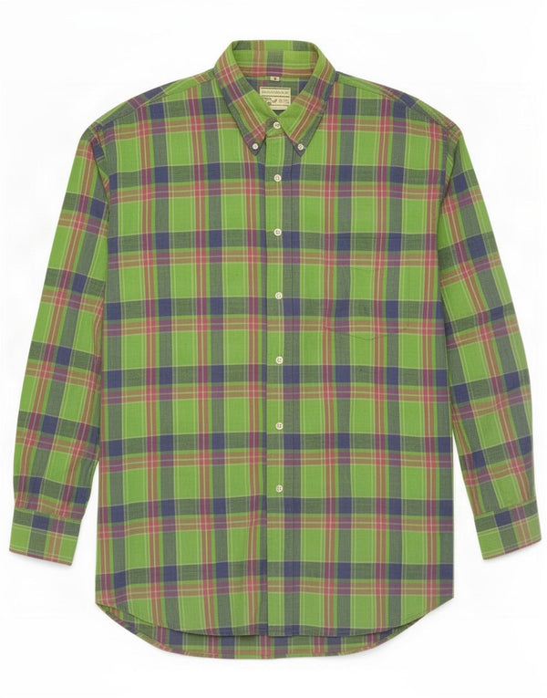 Vans Mens Flannel Shirt Large Green Check Cotton